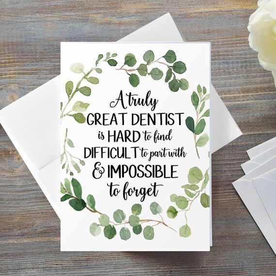 Dentist Retirement Card Leaving Card Appreciation Card A Etsy