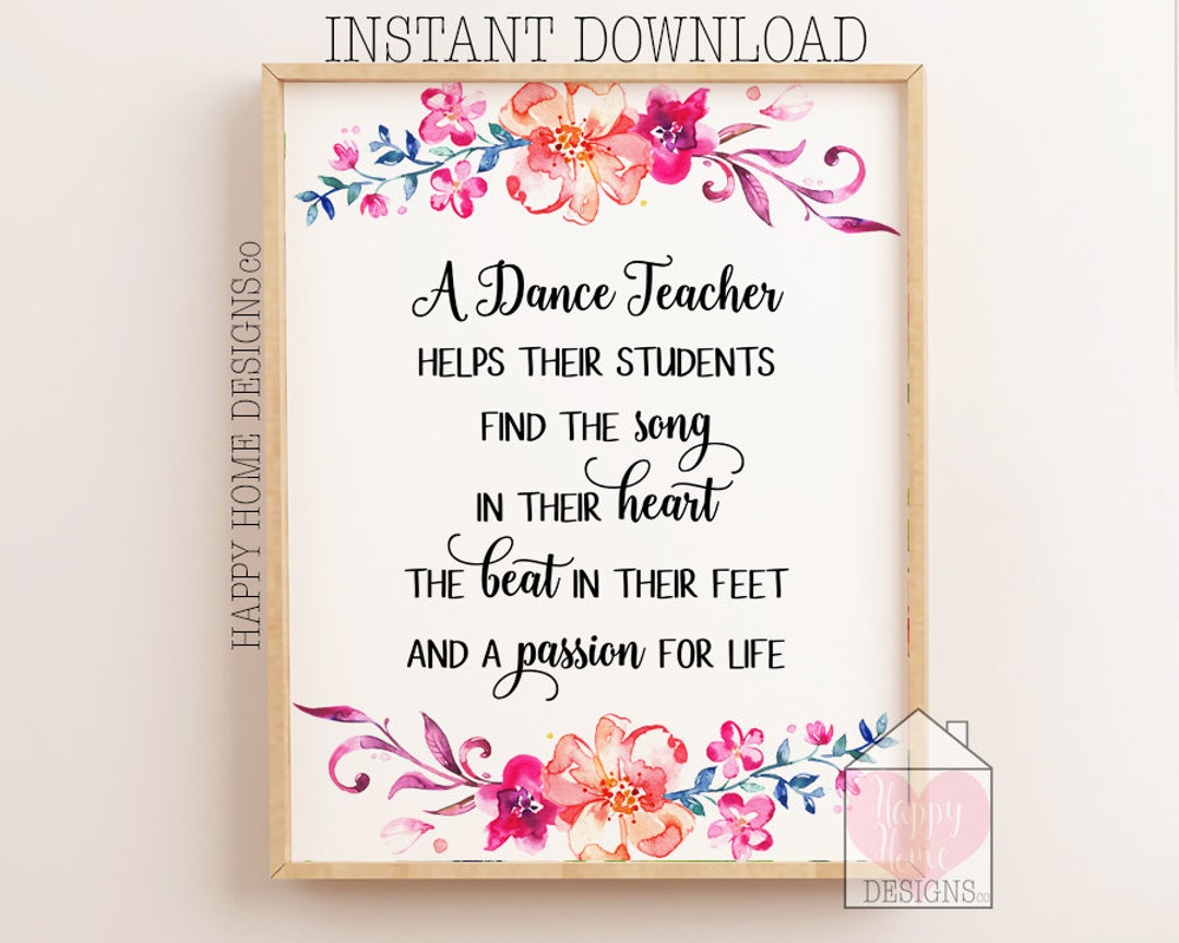 Dance Teacher Appreciation Gifts, Dance Teacher Present, A Dance