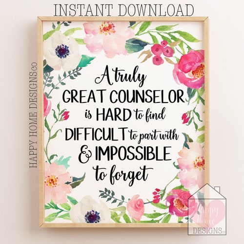 Abschiedskarte Für Berater – „A Truly Great Counselor Is Hard To Find“ | Blanko Innen | 12,7 X 17,8 Cm | Inkl. Umschlag