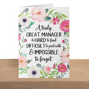 Card for Manager, A Truly Great Manager is Hard to Find, Farewell Card ...