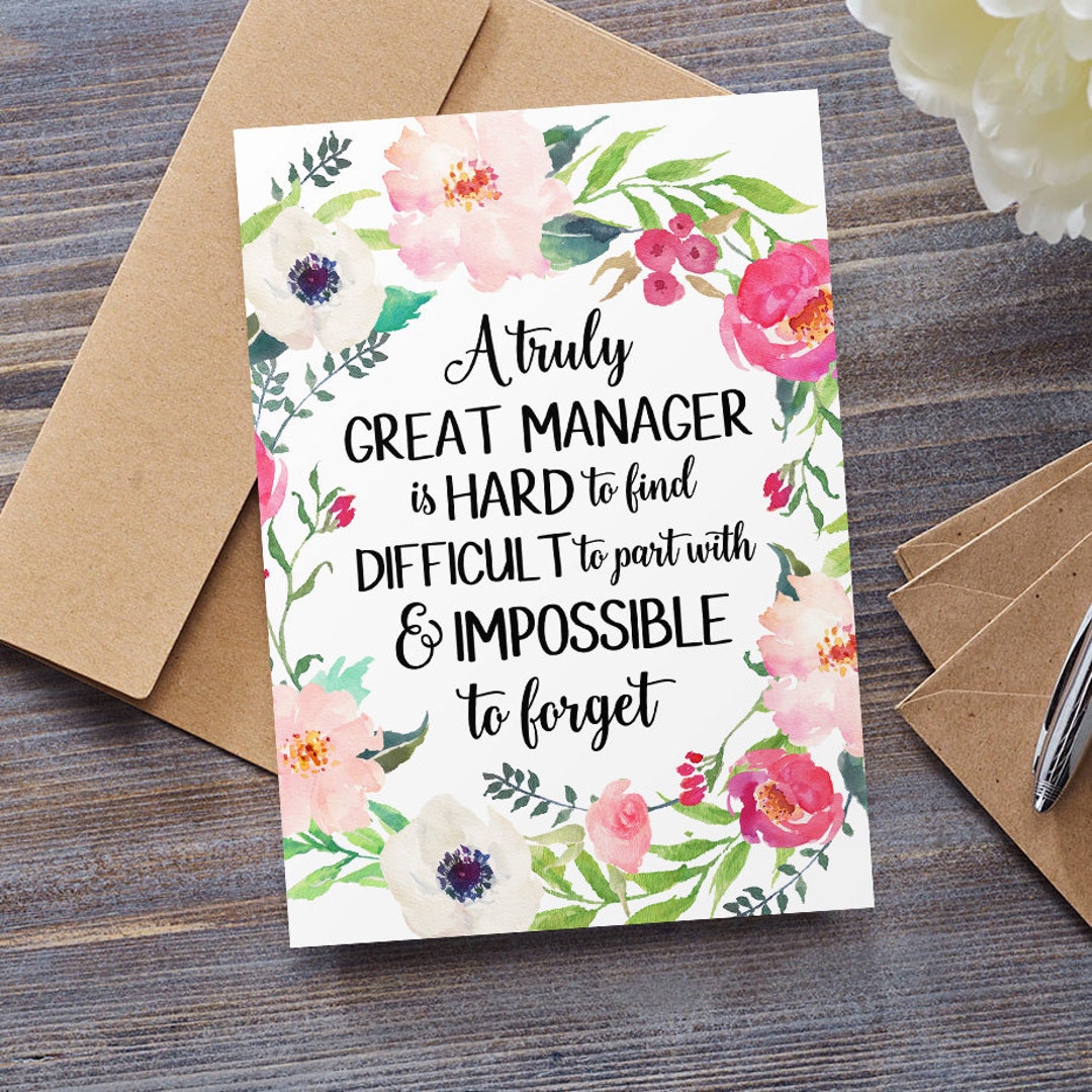 Card for Manager, A Truly Great Manager is Hard to Find, Farewell Card ...