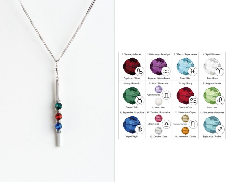 Birthstone Bar necklace personalized Birthstone necklace for mom Silver bar necklace Birthstone jewelry Personalized Gifts for Mom 5014.