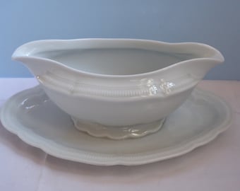 Antik schöne Sauciere Hutschenreuther Selb Germany Weimar Altweiß Porzellan Soße Gießer Shabby Chic