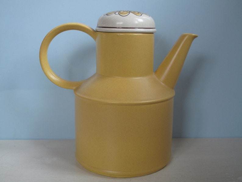 Midwinter Stonehenge Flowersong England Coffee Pot Tanne Yellow Sunflower Flower Yellow Flower Vintage