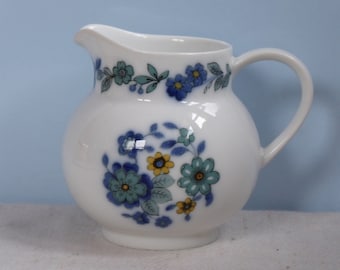 Vintage milk jug Flowers Arzberg Germany 70s form 2300 colorful flowers decor: 4130 blue yellow turquoise porcelain milk jug milk jug