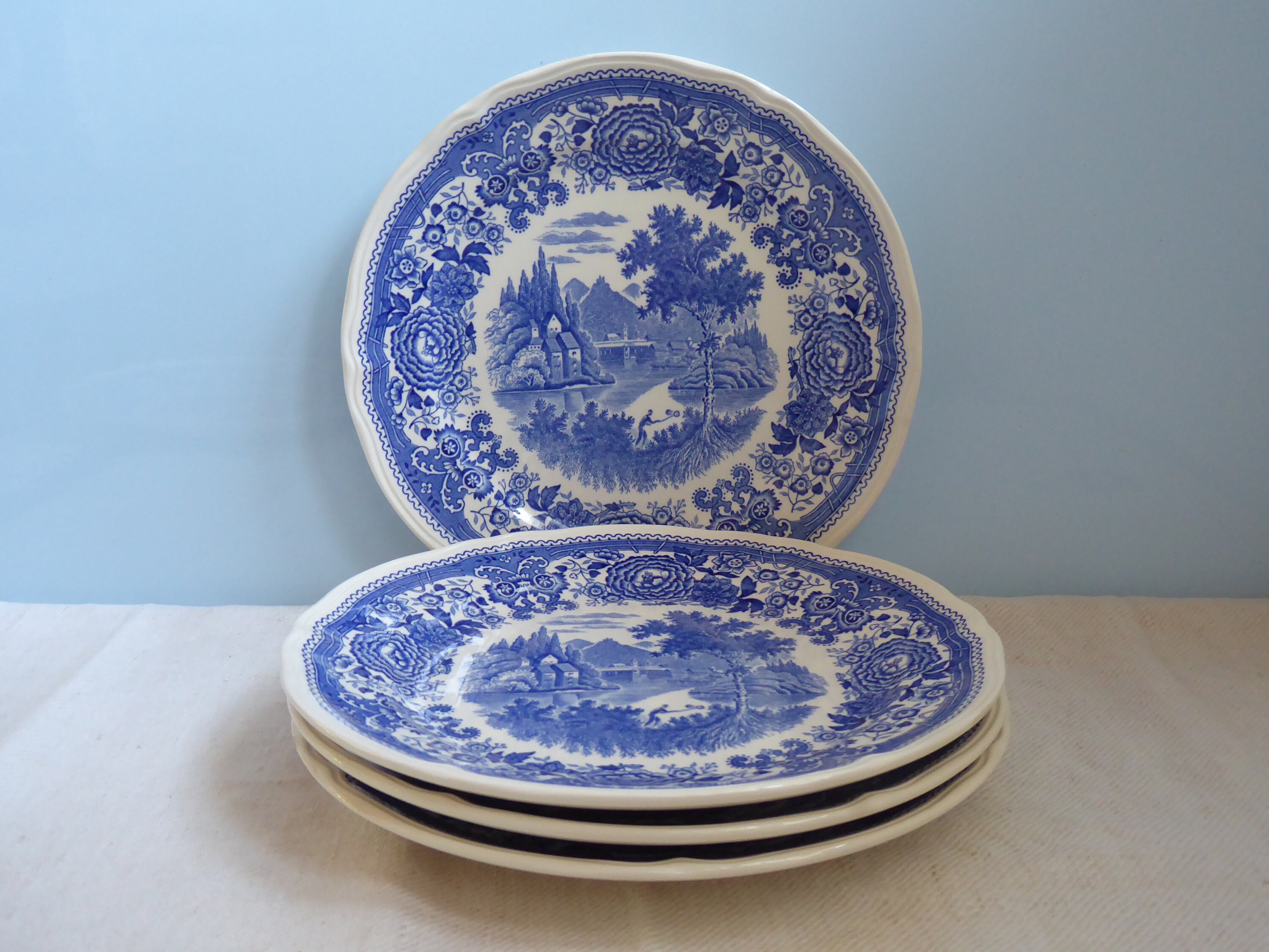 Vintage Set Vier alte schöne Kuchenteller Frühstücksteller | Etsy