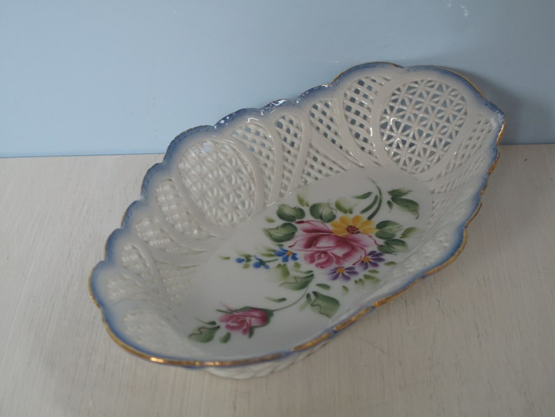 Jantezi Lux Hand Made Hungary Breakthrough Bowl Flowers Porcelain Hungary Herend Beautiful