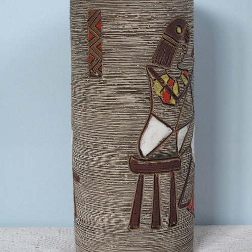 Mid shops Century Vase Design Fratelli Fanciullacci Made in Italy Ceramic Vase Colorful Enamelled Ceramic, Antique Egypt