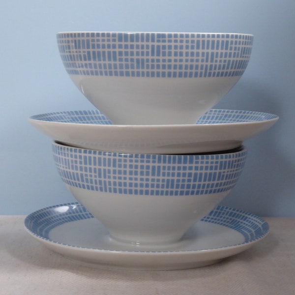 Vintage eine Sauciere, bowl, bowl 50er /60er Arzberg Form 2000 Bastdekor Blau Löffelhardt Midcentury