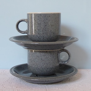 Rosenthal Thomas Porcelain Form Family Gris Grisette Grey Dotted Set x Tea /Coffee Cups Germany Mid Century Retro Vintage