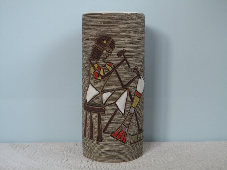 Mid shops Century Vase Design Fratelli Fanciullacci Made in Italy Ceramic Vase Colorful Enamelled Ceramic, Antique Egypt