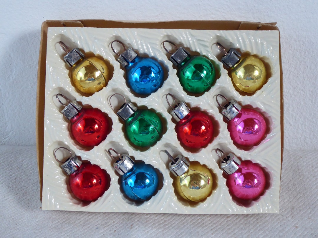 Vintage, Old Christmas Tree Baubles for Christmas Tree, Twelve Small