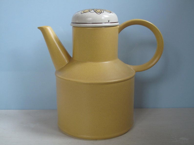Midwinter Stonehenge Flowersong England Coffee Pot Tanne Yellow Sunflower Flower Yellow Flower Vintage