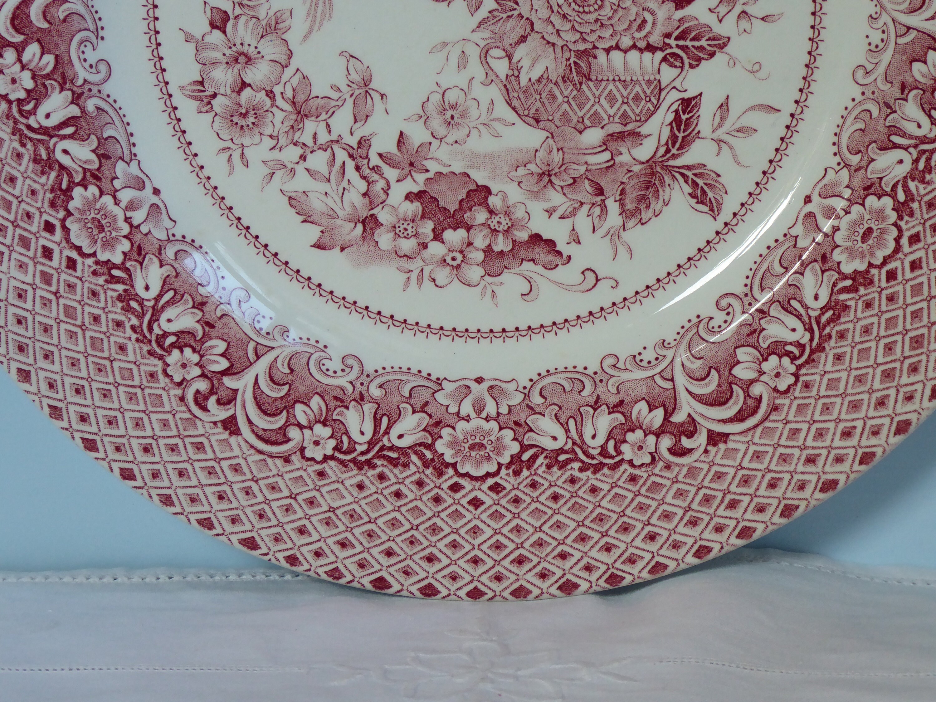 Vintage Jardiniere English Ironstone Tableware England Pink Etsy