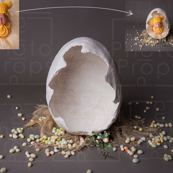 Standing Easter Egg Baby - Spring Digital backgroung + EASY EDIT layer - ready digital backdrop for newborn photography
