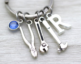 Handyman Tools Keychain, Workman, DIY, Dad Gift, Father Keyring, Father Keychain, DIY Gift, Work Tools, Charm Keyring, Mechanic Key Ring