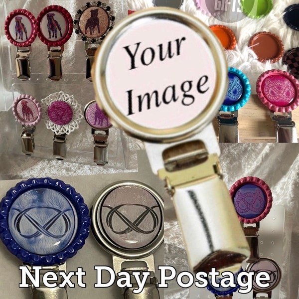 Next Day Postage Dog/Horse Show exhibitor ring clip, ring number holder, any photo you would like