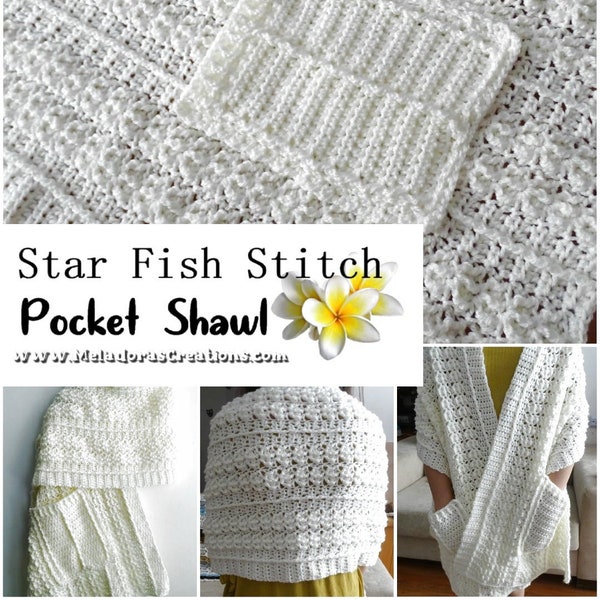 Star Fish Pocket Shawl PDF