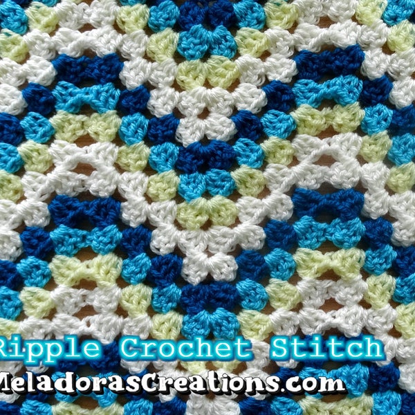 Granny Ripple Crochet Stitch Pattern PDF