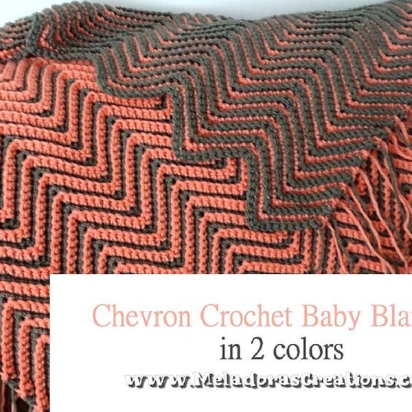 Chevron Double Sided Baby Blanket - PDF Crochet Pattern