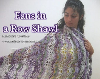 Fans in a Row Lacy Shawl PDF pattern