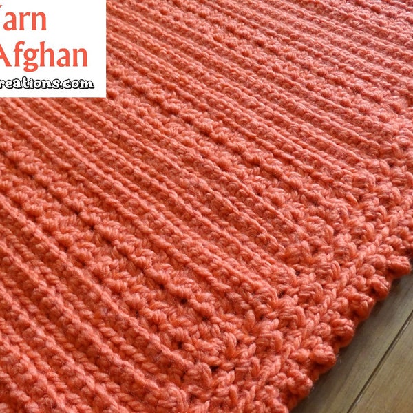 Bulky Yarn Crochet Afghan - PDF Pattern