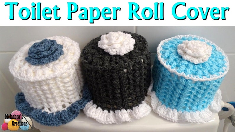 Toilet Paper Roll Cover and Rose Pattern PDF Crochet pattern image 1