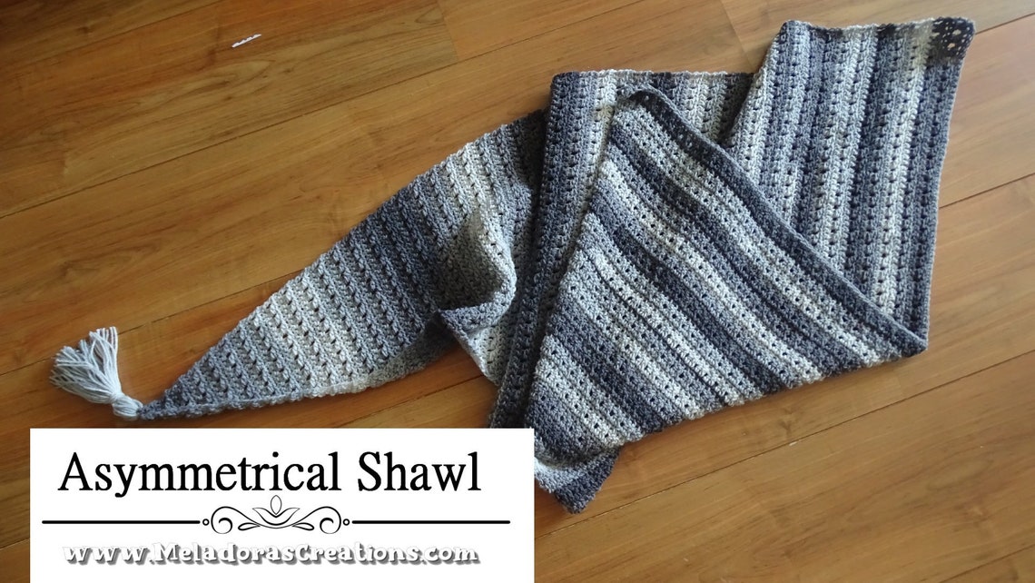Asymmetrical Shawl Crochet Pattern PDF - Etsy Israel