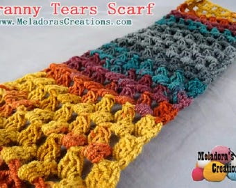 Granny Tears Scarf Crochet Pattern