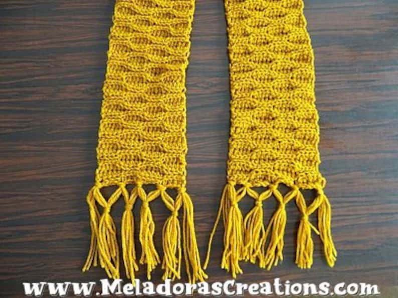 Wave Stitch Crochet Scarf Pattern PDF image 5