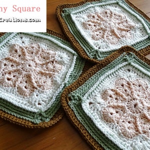 Flower Granny Square - 12 inch granny square - PDF Pattern