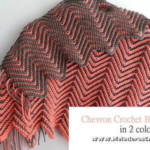 Chevron Double Sided Baby Blanket - PDF Crochet Pattern - Video Tutorial