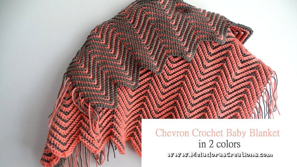 Chevron Double Sided Baby Blanket PDF Crochet Pattern Etsy Israel