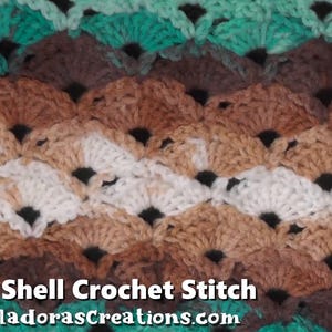 Diagonal Shell Crochet Stitch PDF pattern
