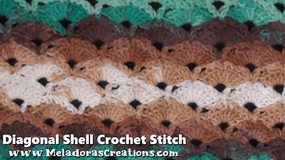 Diagonal Shell Crochet Stitch PDF pattern