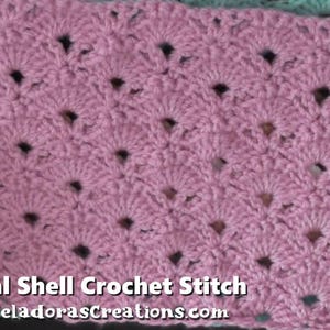 Diagonal Shell Crochet Stitch PDF pattern image 4