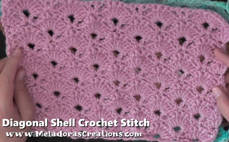 Diagonal Shell Crochet Stitch PDF Pattern - Etsy