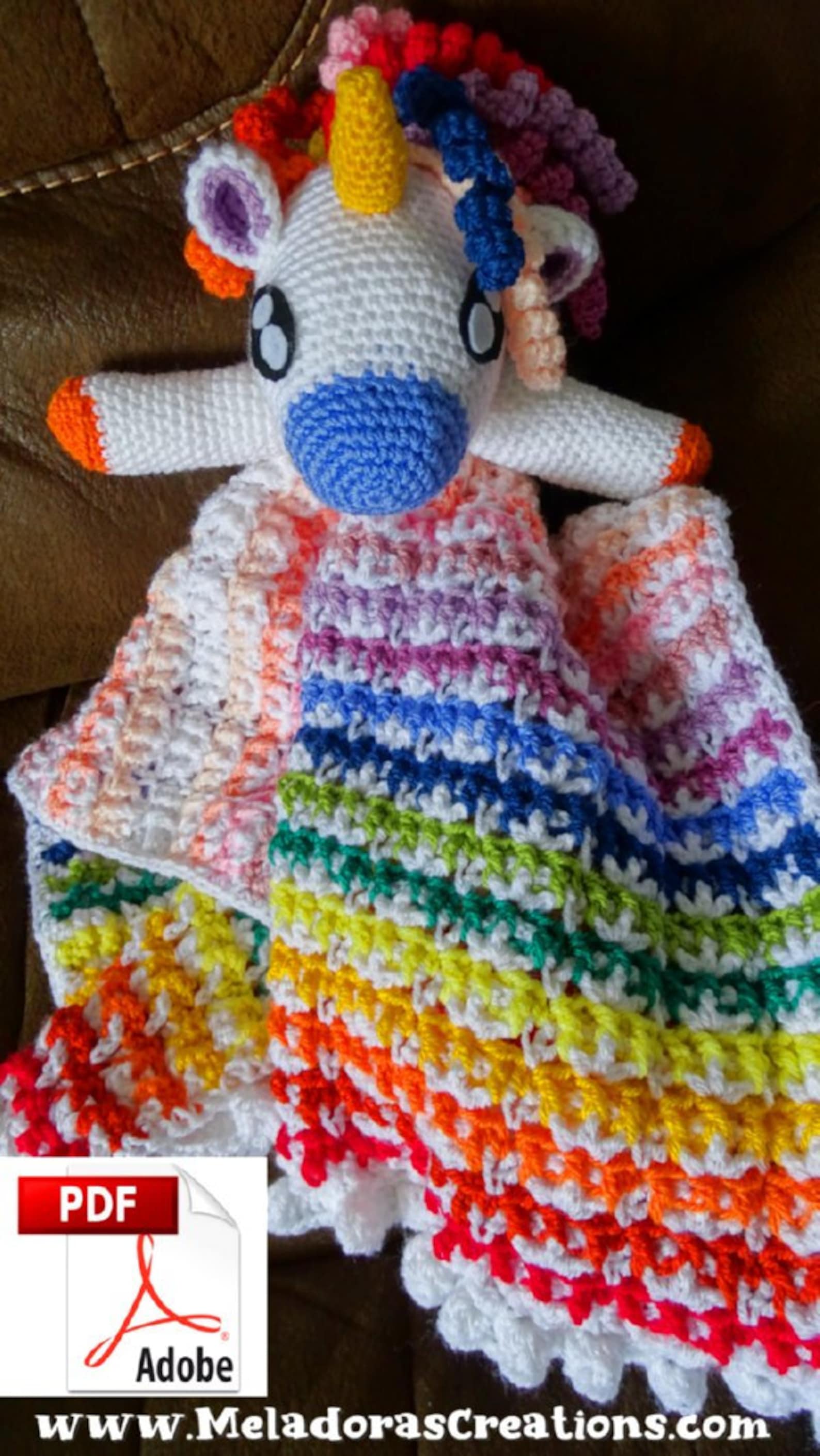 Unicorn Lovey Crochet PDF Etsy
