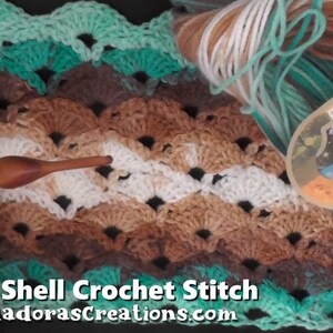 Diagonal Shell Crochet Stitch PDF pattern image 2