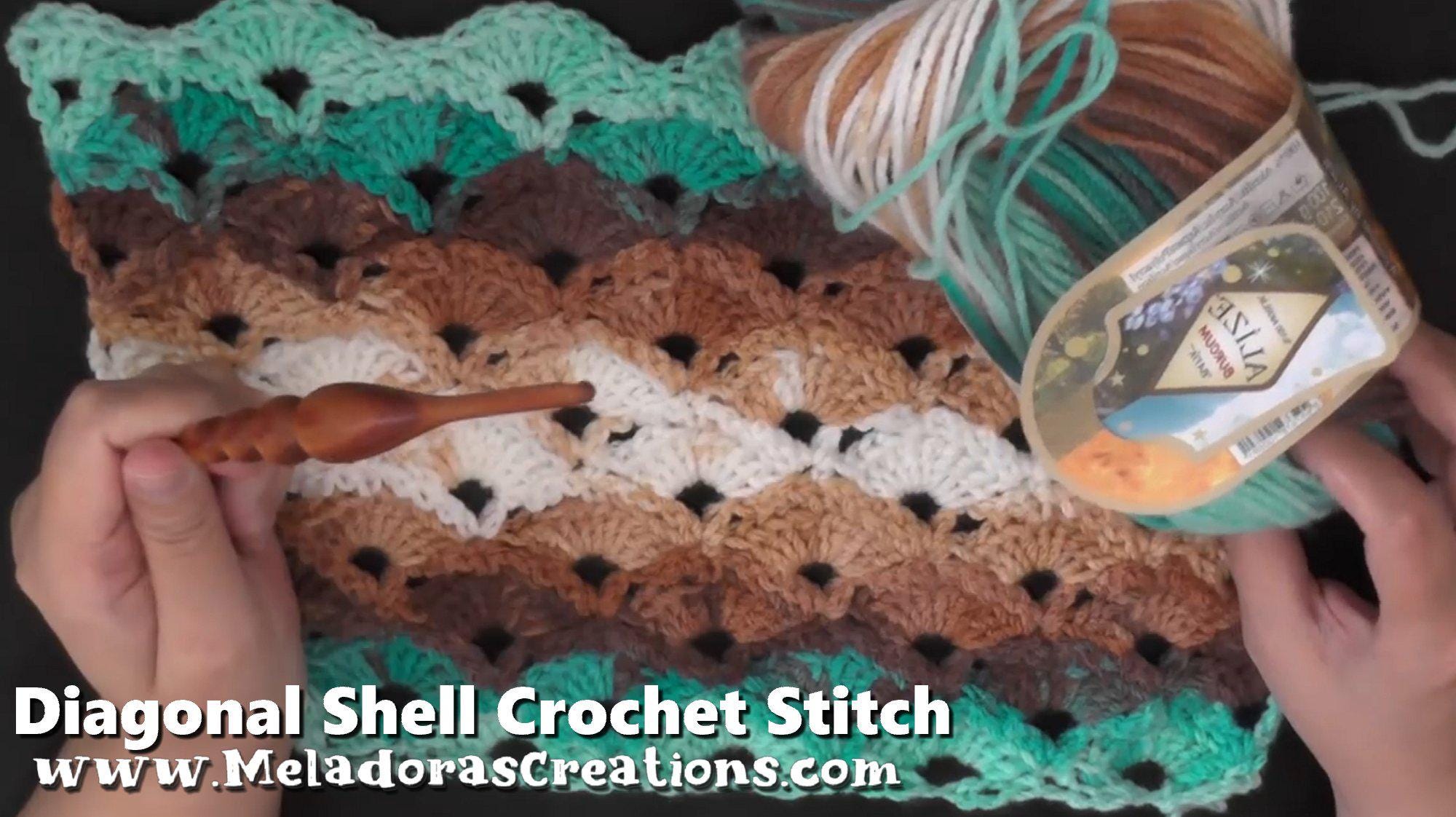 Diagonal Shell Crochet Stitch PDF Pattern - Etsy