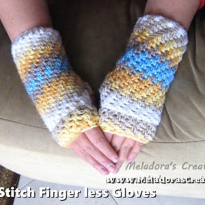 Brick Stitch Finger less Gloves Crochet PDF Pattern - Video Tutorial