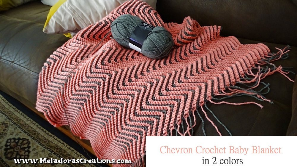 Chevron Double Sided Baby Blanket PDF Crochet Pattern Etsy Israel