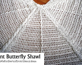 Crescent Butterfly Shawl Crochet Pattern