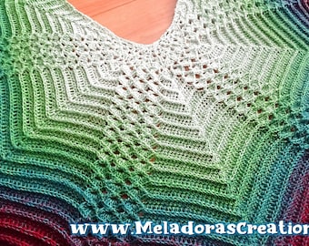 Patrón de crochet para chal Butterfly Riptide (PDF) - Videotutorial