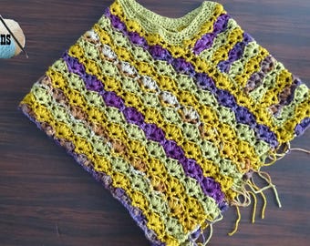 Winsome Crochet Poncho Pattern PDF - Child or Adult Poncho