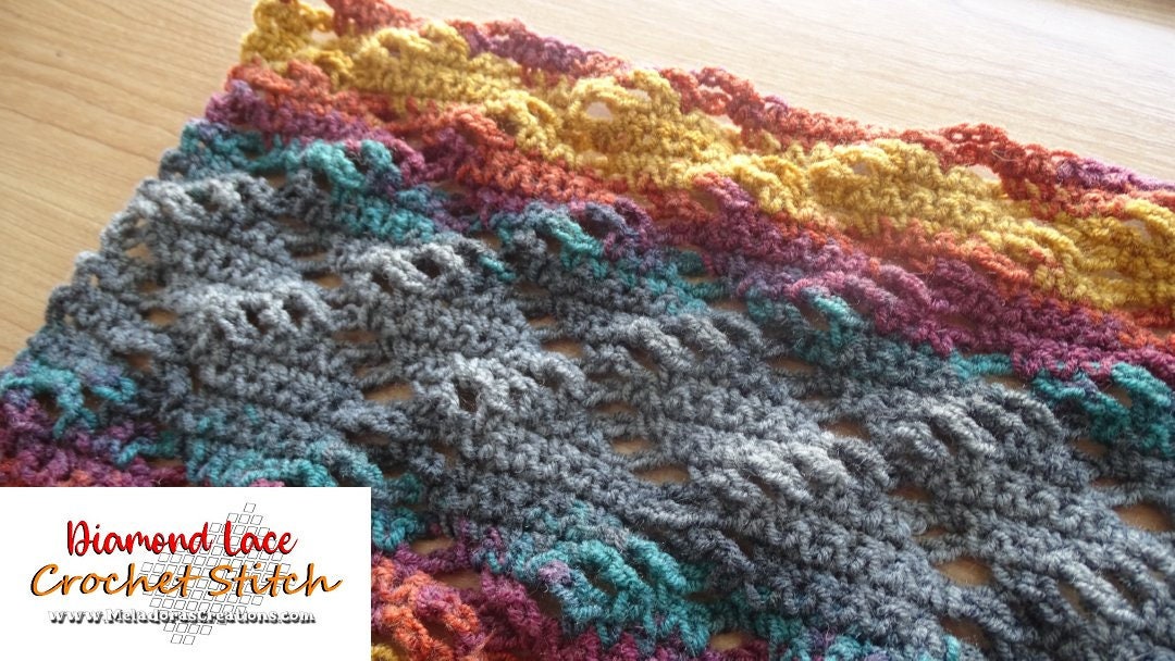 Diamond Lace Stitch - Crochet Stitch Pattern PDF - Etsy