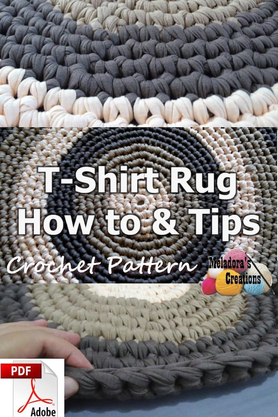 arkitekt forvrængning Chip T Shirt Yarn Round Rug How to Crochet a Rug - Etsy