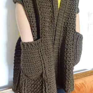 Cable Pocket Shawl - Crochet Pocket Shawl Pattern PDF - Video Tutorial