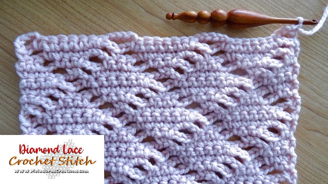 Diamond Lace Stitch - Crochet Stitch Pattern PDF - Etsy
