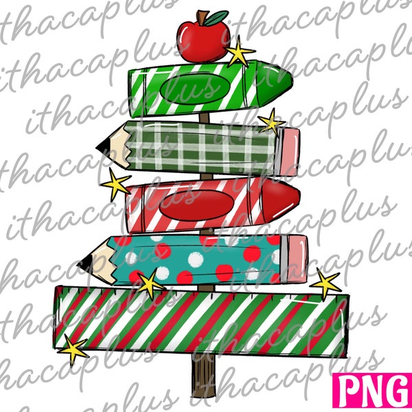 Christmas teacher PNG sublimation - Christmas tree teach printable, Christmas teacher clipart, pencil png,Xmas teacher digital,Christmas png